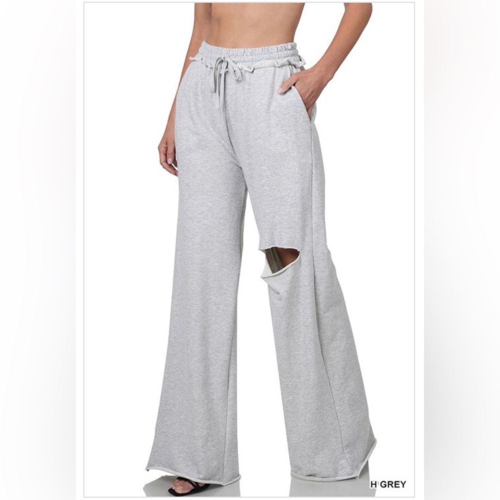 Ripped lounge pants Heather gray NWT